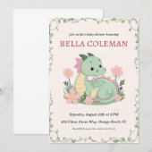 invitations à la douche bébé dragon mignonne (Devant / Derrière)