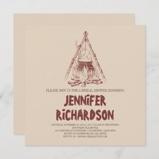 Invitations à la douche nuptiale (Devant / Derrière)