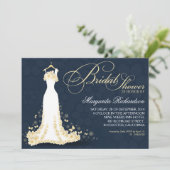 invitations à la douche nuptiale avec robe mariage (Debout devant)