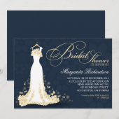 invitations à la douche nuptiale avec robe mariage (Devant / Derrière)