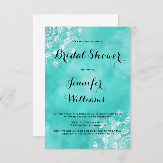 invitations à la douche nuptiale de la plage de Ma (Devant / Derrière)