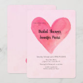 Invitations à la douche nuptiale du grand coeur (Devant / Derrière)