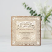 invitations à la douche nuptiale en dentelle vinta (Debout devant)