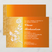 invitations à la douche nuptiale jaune (Devant / Derrière)