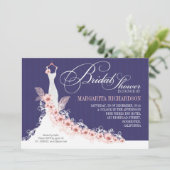 invitations à la douche nuptiale marine avec robe  (Debout devant)