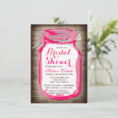 Invitations à la douche nuptiale Mason rose chaud (Debout devant)