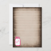 Invitations à la douche nuptiale Mason rose chaud (Dos)