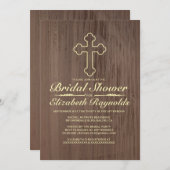 Invitations à la douche nuptiale Old Fer Cross (Devant / Derrière)