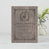 Invitations à la douche nuptiale Old Wagon Wheel (Debout devant)