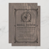 Invitations à la douche nuptiale Old Wagon Wheel (Devant / Derrière)