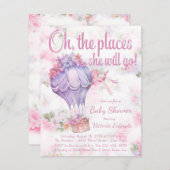 Invitations à la douche pour bébé avec ballon à ai (Devant / Derrière)