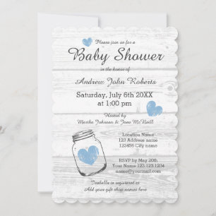 Invitations à la douche pour bébé de garçon à la b