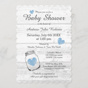 Invitations à la douche pour bébé de garçon à la b