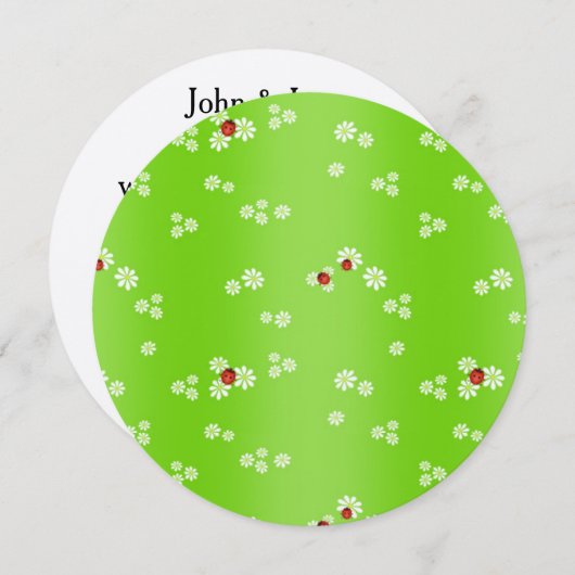 invitations à la douche pour bébé ladybug (Devant / Derrière)