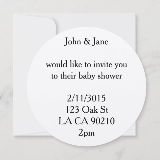 invitations à la douche pour bébé ladybug (Dos)