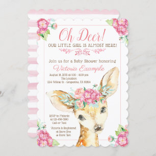 Invitations à la douche pour bébé Oh Deer