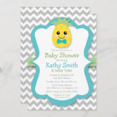 Invitations à la douche pour bébés à ananas (Devant / Derrière)