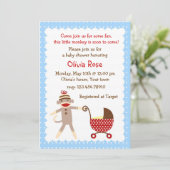 Invitations à la douche pour bébés au singe de soi (Debout devant)