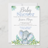 Invitations à la douche pour bébés éléphant (Devant)