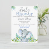 Invitations à la douche pour bébés éléphant (Debout devant)