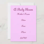 Invitations à la douche pour bébés filles (Dos)