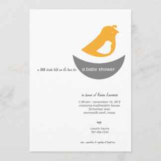 Invitations à la douche pour bébés - Un oiseau de