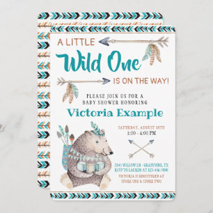 Invitations à la douche pour bébés Wild One