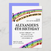 Invitations à la fête couleur rainbow fun enfants  (Devant / Derrière)