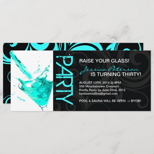 INVITATIONS À LA FÊTE D'ANNIVERSAIRE (Devant / Derrière)