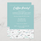 Invitations à la fête d'anniversaire à thème Blue (Devant / Derrière)