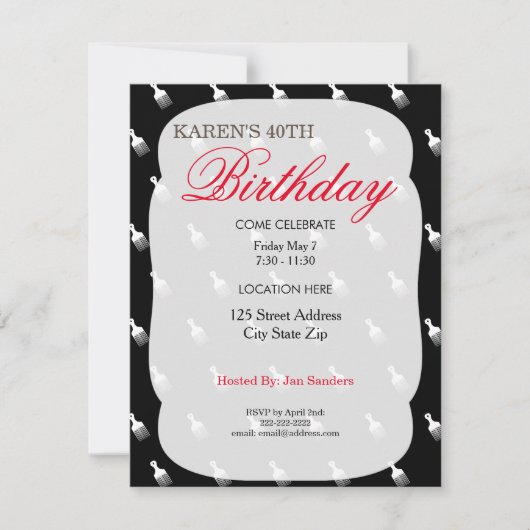 Invitations à la fête d'anniversaire Afro Puff (Devant)