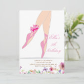 Invitations à la fête d'anniversaire Ballerina Pin (Debout devant)