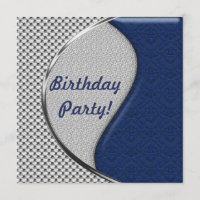 Invitations à la fête d'anniversaire Blue and Silv