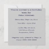 Invitations à la fête d'anniversaire Blue Plaid (Dos)