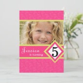 Invitations à la fête d'anniversaire de 5 ans Zebr (Debout devant)