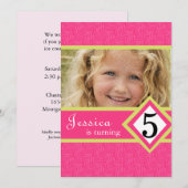 Invitations à la fête d'anniversaire de 5 ans Zebr (Devant / Derrière)