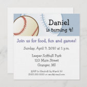 Invitations à la fête d'anniversaire de baseball - (Devant / Derrière)