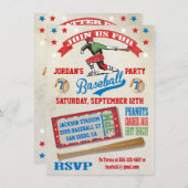 Invitations à la fête d'anniversaire de baseball v (Devant / Derrière)