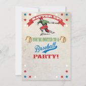 Invitations à la fête d'anniversaire de baseball v (Dos)