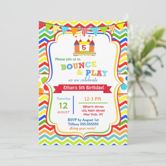 Invitations à la fête d'anniversaire de Bounce Hou (Debout devant)