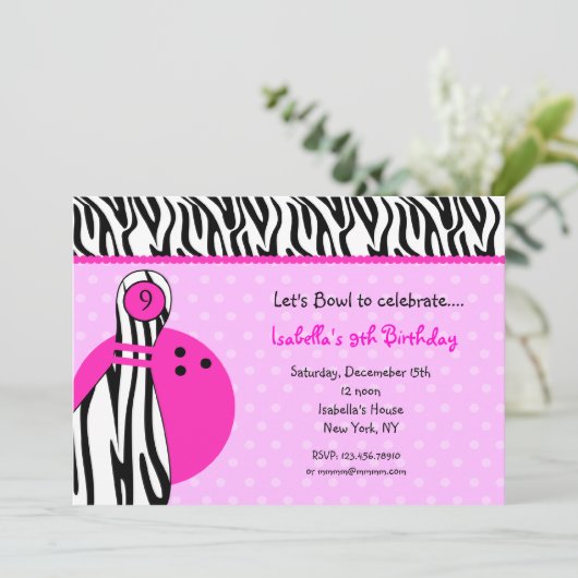 Invitations à la fête d'anniversaire de Bowling (Debout devant)