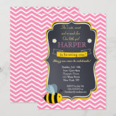 Invitations à la fête d'anniversaire de Bumble Bee (Devant / Derrière)