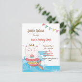 Invitations à la fête d'anniversaire de Cat Mermai (Debout devant)