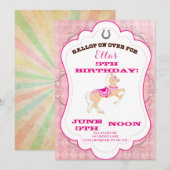 Invitations à la fête d'anniversaire de Cowgirl We (Devant / Derrière)