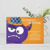 Invitations à la fête d'anniversaire de Cute Monst (Debout devant)