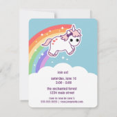 Invitations à la fête d'anniversaire de Cute Rainb (Dos)