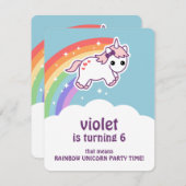 Invitations à la fête d'anniversaire de Cute Rainb (Devant / Derrière)