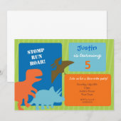 Invitations à la fête d'anniversaire de Dinosaur (Devant / Derrière)