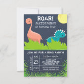 Invitations à la fête d'anniversaire de Dinosaur (Devant)