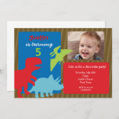 Invitations à la fête d'anniversaire de Dinosaur (Devant / Derrière)